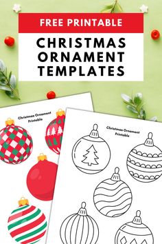 christmas ornament templates for kids to color and print with the text free printable