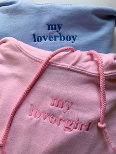 "my loverboy" "my lovergirl" Embroidered Matching Set Cute Stuff For Girlfriend, Matching Couples Stuff, Couple Things Matching, Couple Hoodies Relationships, Matching Things With Boyfriend, Pink And Black Couple, Couples Hoodies Aesthetic, Cute Matching Hoodies, Couple Hoodies Ideas Design