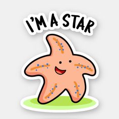 i'm a star sticker with an image of a smiling starfish on it