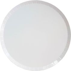 a white plastic plate on a white background with no people in the photo to describe