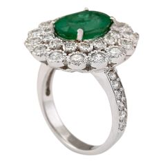 14k White Gold Diamond Ring, Gold Diamond Ring, White Gold Diamond Rings, Green Diamond, Natural Emerald, White Gold Diamonds, Natural Diamonds, Gold Diamond, Diamond Ring