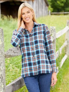 A Cool Weather Essential: Our Coziest Cotton Flannel Shirt in an Array of Colorful Plaids Fall Flannel Shirt For Casual Gatherings, Flannel Shirt For Casual Gatherings In Fall, Flannel Shirt For Everyday Fall Wear, Everyday Flannel Shirt For Fall, Plaid Shirt Women, Plaid Shirts, Gray Plaid, Cool Weather, Plaid Flannel Shirt