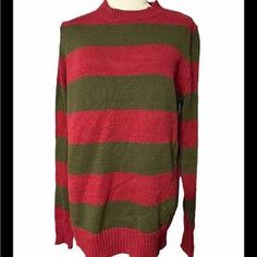 nightmare on elm street | Sweaters | A Nightmare On Elm Street Sweater Mens Small Freddy Krueger Halloween Red | Poshmark