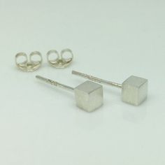 Modern White Gold Piercings For Gift, Silver Cube Earrings For Gifts, Stud Earrings Men, Earrings Men, Upper Lobe, Earrings Cartilage, Stud Earrings For Men, Studs Men, Cartilage Earring