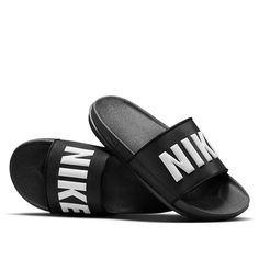 Nike Offcourt Slide 'Black White' BQ4639-012 (Gift Recommend) Black Slides For Streetwear In Spring, Black Slides For Spring Streetwear, Nike Black Slides For Spring, Black Sports Slides For Spring, Black Slides For Sports In Spring, Slides Nike, Fashion Performance, Stylish Sneakers, Perfect Pair