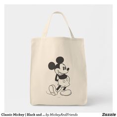 Classic Mickey | Black and White Tote Bag