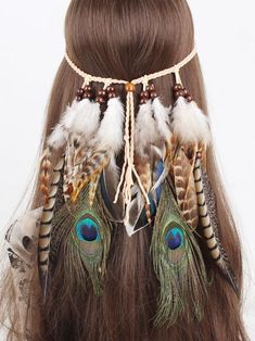 SKU UZ-FJDZ-F67 Materials Feathers Pattern Tassels Occasion Souvenir/Pledge/Gift Color Same as the picture Amount 1PCS Boho Feather Headband, Indian Feathers, Boho Feathers, Feather Headdress, Feather Flower, Feather Headband, Special Occasion Outfits, Feathered Hairstyles, Peacock Feathers