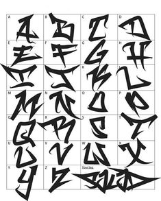 some type of calligraphy that is in the style of graffiti, with different letters and numbers