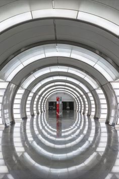 an image of a tunnel that looks like it is going through the air with light coming in