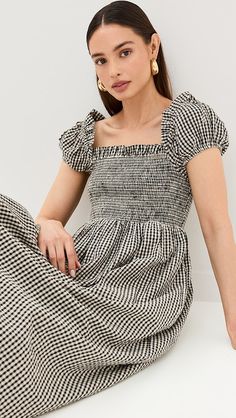 POSSE Mira Dress | Shopbop Seersucker Dress, Strapless Maxi, Strapless Maxi Dress, Cotton Maxi, Maxi Dress Cotton, Gingham Dress, India Fashion, Gingham Check, Pullover Designs