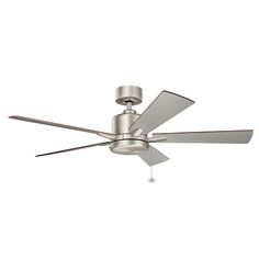 a ceiling fan with two blades on the top and one light on the bottom side