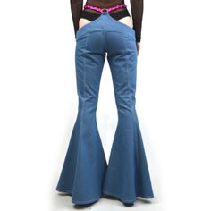 Denim G String Flare / Whale Tail Pants By Namilia New With Tags Sold Out Online High Rise Pink Denim Flare Jeans, High-rise Pink Denim Flare Jeans, High Rise Pink Flare Denim Jeans, Pink Flare Denim Jeans, Pink Flare Denim Bottoms, High Rise Pink Denim Jeans, High-rise Pink Denim Jeans, Pink High Rise Denim Jeans, Pink Wide Leg Denim Jeans