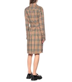 Vintage Check Stretch-Cotton Shirt Dress | Burberry - Mytheresa Burberry Shirt Dress, Checked Shirt Dress, Burberry Dress, Burberry Shirt, Burberry Vintage, Cotton Shirt Dress, Wool Shirt, Beige Dresses, Green Midi Dress