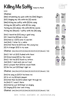 the guitar chords for killing me softly