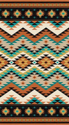 an old navajo rug with different colors and patterns