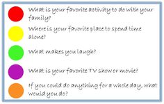 an image of a color wheel with the words what is your favorite activity to do with your family?