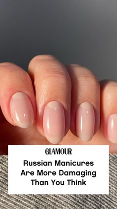 For years, the “Russian manicure” remained a salon industry secret, with only a handful of select nail techs performing and promoting the method. But once it went viral on TikTok, that quickly changed—so much so that “Russian manicure near me” is now one of Google's top searched beauty queries. Clean Nail Manicure, Mitral Nail Designs, Simple Cream Nail Designs, How To Do A Russian Manicure, Russian Style Manicure, Russian Manicure Ideas, Russian Gel Nails, Natural Russian Manicure, Russian Gel Manicure Design