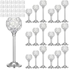 a set of twelve crystal wine glasses with stand