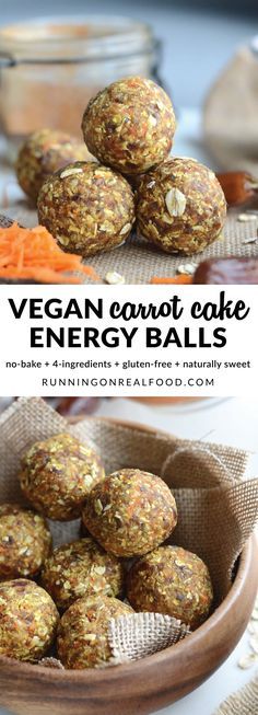 vegan carrot cake energy balls in a bowl