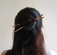 #bun #chopsticks #haircare #hairstyles #aesthetic Half Up Bun, Bun Bun, Penteado Cabelo Curto, Bun Hair, Half Up Half Down Hair, Hair Reference, Half Up Hair, Hair Sticks