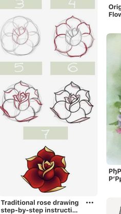 instructions for how to draw flowers with colored pencils