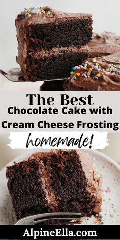 the best chocolate cake with cream cheese frosting is homemade and it's so good to eat