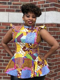 Tops African Print Tops Blouses Peplum, Skirt And Blouse Ankara, African Peplum Top, Peplum Kitenge Top, African Chic, Ankara Skirt