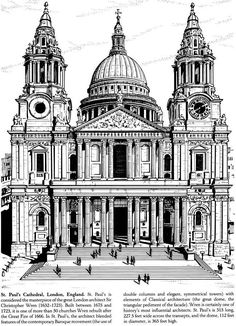 an old black and white drawing of a building with two domes on it's roof