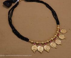 Kasulu With Black Beads, Neck Pieces Jewelry, Antique Jewellery Designs, Gold Necklace Indian Bridal Jewelry