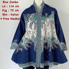 Cotton material. soft and breathable. very comfortable to wear. all size bust 116cm length 75cm Blue Long Sleeve Top With Batik Print, Patterned Batik Print Long Sleeve Tops, Batik Dress, Kaftan Dress, Cotton Material, Beautiful Fabric, Dress Clothes For Women, Batik, Womens Shirts