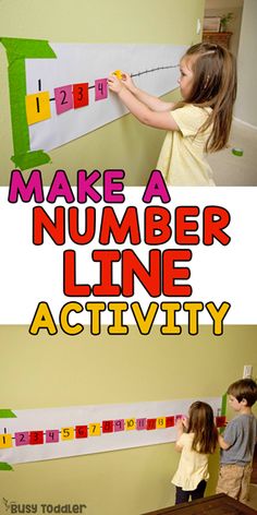 two children are making a number line activity