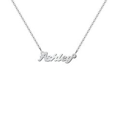 Sterling Silver Dainty Personalized Name Necklace | Jewlr Character Words, Tiny Necklace, Solitaire Diamond Pendant, Mini Necklace, Double Strand Necklace, Solitaire Pendant Necklace, Mom Stuff, Cultured Pearl Necklace, White Gold Chains