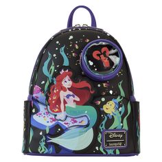 Disney The Little Mermaid Ariel Life Is The Bubbles Mini-Backpack Loungefly - Bubblegum Divas Flounder And Sebastian, Life Is The Bubbles, The Little Mermaid Ariel, Disney The Little Mermaid, Girls Personalized Gifts, Lets Roll, Little Mermaid Ariel, Hair Bow Holder, 35th Anniversary