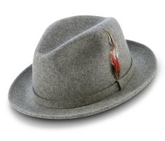 Montique Grey Small Felt Band 2 ¼ Brim Wool Felt Dress Hat H-62 - Suits & More Mens Dress Hats, Felt Dress, Refined Fashion, Hat Styles, Designer Suits For Men, Felt Fedora, Dress Hat, Leather Hats, Fancy Dinner