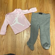 Ohh Sleeve Never Used I’d Love To Accept Your Offer! Feel Free To Make One! Bundle & Save! Pink Casual Set For First Birthday, Pink Grey Outfit, Jordan Pink, Jordan 9, 9th Month, Kids Jordans, Grey Outfit, Pink Gray, Pink Grey