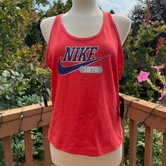 Tight Fit Shorter Length (Not Crop) Ynf 9781 (M) Ynf 9706 (M) Ynf 9704 (Xl) Ynf 9928 (Xxl) Red Activewear For Sports, Red Activewear For Sports In Spring Season, Red Activewear For Spring Sports, Red Spring Activewear For Sports, Nike Racerback Tops For Spring, Nike Casual Racerback Top, Red Gym Tops For Spring, Nike Summer Racerback Activewear, Casual Red Racerback Activewear