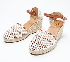 So whimsical-chic, these woven espadrilles are begging to be styled with a flowy linen dress and taken out on the town for brunch and drinks! Just be sure to post to your social feed -- they're too cute not to show off. From Pinaz. Leather Weaving, Espadrille Sandals, Too Cute, Linen Dress, Fashion Shoes, Espadrilles, Sandals, Drinks, Leather