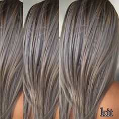 Gray Blending Brown Hair, Gray Blending, Silver Hair Color, Brown Hair With Blonde Highlights, Blending Gray Hair, Ash Blonde Hair, Gray Hair Highlights, Mom Hairstyles, Brown Blonde Hair