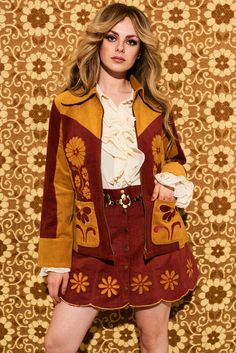 Honey Hi Corduroy Flower Jacket – The Hippie Shake Baker Hat, The Hippie Shake, Flower Jacket, 70s Jacket, Piskel Art, Penny Lane Coat, Corduroy Hat, 70s Inspired Fashion, Let The Good Times Roll