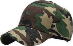 Casual Camouflage Hat With Curved Bill, Streetwear Camouflage Baseball Cap With Curved Bill, Camouflage Baseball Cap With Curved Bill For Streetwear, Casual Camouflage Baseball Cap For Sports, Camouflage Baseball Cap With Visor, Military Style Baseball Cap For Streetwear, Camouflage Trucker Hat For Sports, Military Camouflage Baseball Cap For Streetwear, Camouflage Snapback Baseball Cap For Sports