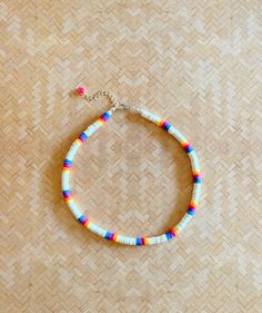 Vacation Jewelry, Bead Choker Necklace, Heishi Necklace, Polymer Beads, Clay Polymer, Bead Choker, Beaded Choker Necklace, Beading Wire, Heishi Beads