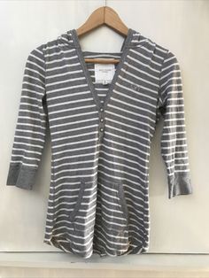 Excellent used condition. Free shipping in the US. Location: SR-46 Striped Hooded Top For Winter, Striped Hooded Tops For Fall, Winter Striped Hooded Top, Gray Hooded Sweater With Drawstring, Casual Striped Hooded Top, Gray Hooded Knitted Cardigan, Striped Cotton Hooded Sweatshirt, Gray Moisture-wicking Hooded Top, Heather Grey Sweatshirt With Drawstring Hood, Relaxed Fit