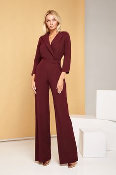 Bordeaux Bridal Jumpsuit – ELAGIA Jumpsuit Elegant Formal, Cute Graduation Outfits, Classy Jumpsuit Outfits, Meeting Outfit, Classy Jumpsuit, Formal Jumpsuit, Graduation Style, Bridal Jumpsuit, Jumpsuit Chic