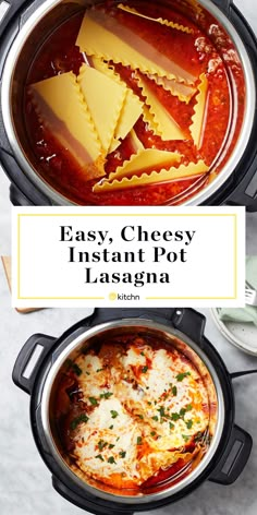 an easy cheesy instant pot lasagna recipe in the crock pot