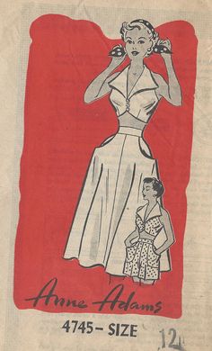 an old fashion sewing pattern for a woman's dress