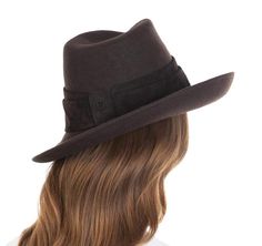 Make a statement while strolling down the avenue! Hand-blocked water-repellent wool felt fedora, banded with sumptuous pig suede features a rakishly angled brim. The Crown is fully lined. Elasticized inner band fits most. Packable. Made of imported materials. Sustainable wool is shorn and milled from multi-use sheep living on small farms under the most humane conditions. Highest Quality Materials Hand blocked Sustainable wool Brim Span: 4" Small Farms, Art Costume, Band Fits, Felt Fedora, Women's Headwear, Costume Institute, Small Farm, Fedora Hat, The Crown