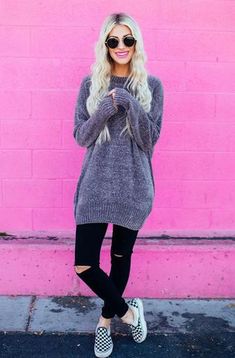 Sweaters – Dressed In LaLa Oversized Purple Knit Sweater, Oversized Soft Knit Purple Sweater, Dressed In Lala, Rad Clothes, Sweater Dress, How To Wear