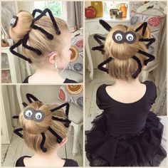 Halloweenský Makeup, Spider Costume, Wacky Hair Days, Wacky Hair, Crazy Hair Day At School, Easter Hair Bow, Crazy Hair Days, Halloween Hair, 2020 Trends