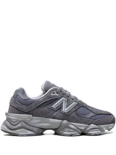 slate grey suede panelling mesh panelling panelled design logo patch at the tongue appliqué logo round toe front lace-up fastening branded heel counter signature ABZORB® midsole chunky rubber sole New Balance Shoes Mens, 9060 New Balance, Shoe Rotation, Mens Fashion Week Street Style, Fire Shoes, Grey New Balance, New Balance 9060, Pretty Shoes Sneakers, New Balance Black