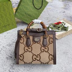 gg Diana Jumbo gg Small Tote Bag Camel And Ebony Jumbo gg Canvas Brown For Women 11in/28cm 660195 UKMFT 2672 Gucci Diana, Brand Logos, Small Tote Bag, Luxury Products, Small Tote, Gucci Bag, Antique Gold, Evening Bags, Mini Bag